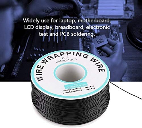 30AWG Wrapping Wire Single Strand Wire Copper Wire 0.25mm 250meter 300V Black