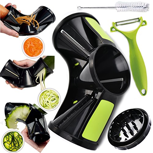 Joiedomi Vegetable Tri-Blade Spiralizer Bundle: Spiral Slicer, Vegetable Pasta Maker