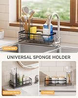 Yofidra Sponge Holder for Kitchen Sink, Sink Caddy with Stone Drying Mat — image 4