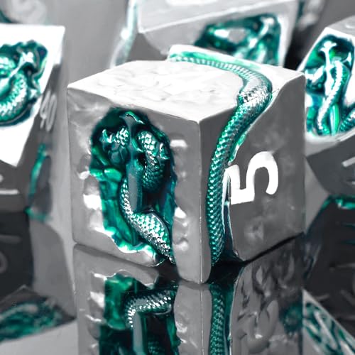 RULE DICE Serpent's Cunning Metal DND Dice Set - 7pc