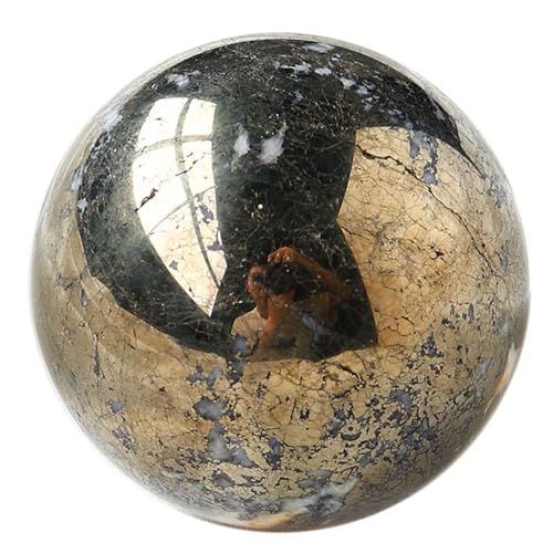 SUPBEI Natürliche Kristallkugel 1,6 "(4cm) Edelstein polierte Kugel Divination Ball Dekorative Kugel mit Holz Stand Heilende Kristalle Ball Heilende Stein Steine Ball,Hematite