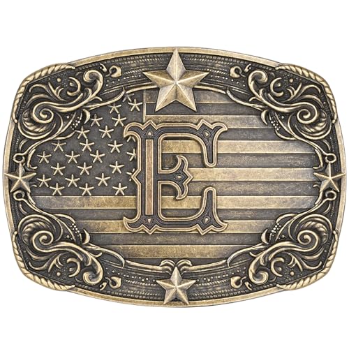 Image of Western Belt Buckle for Men Women Initial Letter A to Z Cowboy Belt Buckle Texas Buckle hebillas vaqueras para hombre