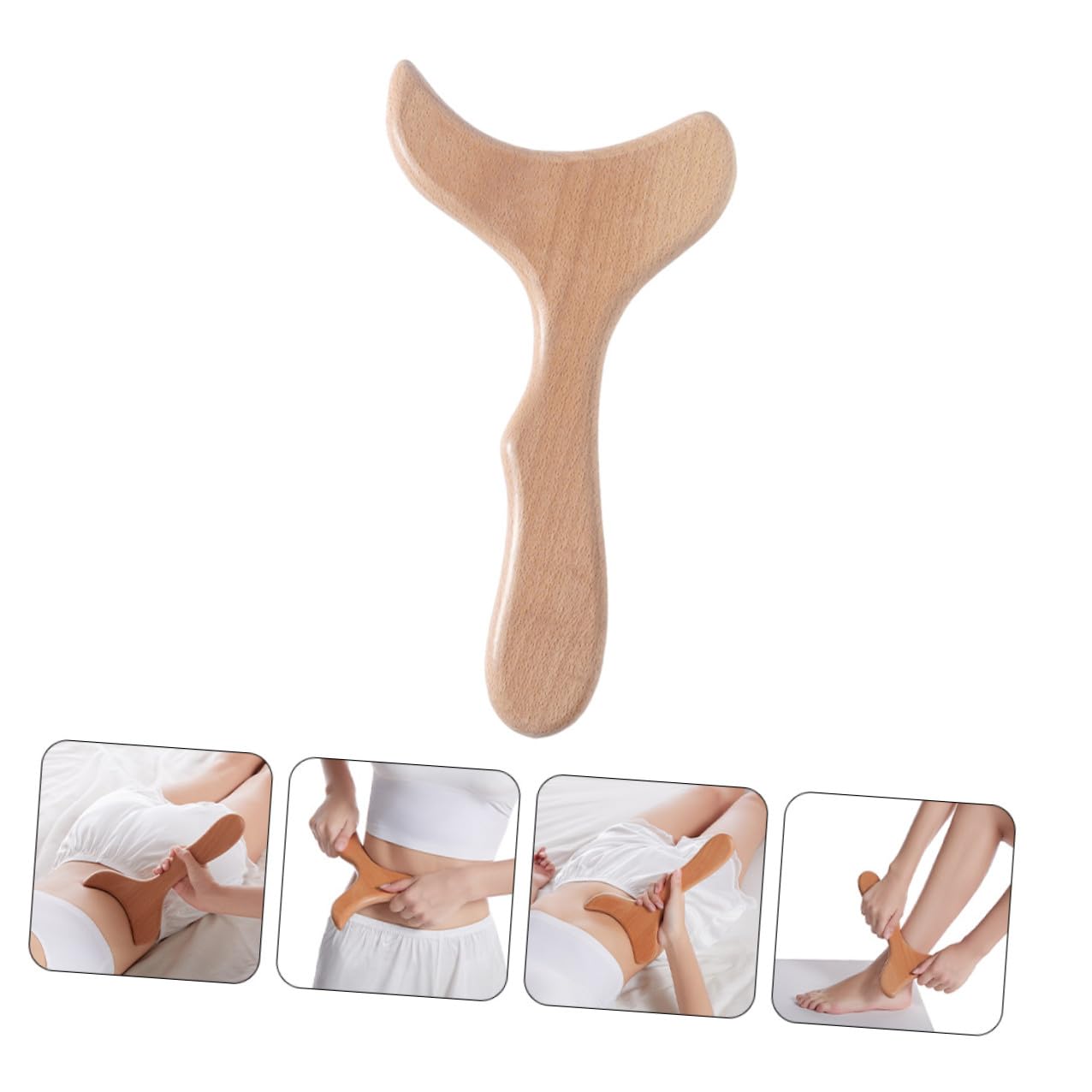 Herramienta de Masaje Raspador de Madera Bordes Redondeados para Estimulación Linfática y Drenaje, Práctica y Conveniente para Uso Facial y Corporal
