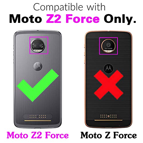 Asuwish Phone Case For Moto Z2 Force With Tempered Glass Screen Protector Cover And Slim Soft Cell Accessories Protective Motorola Motoz2Force Droid Motoz2 Z2Force Z 2 2Z Women Men Carbon Fiber Grey #TOP1
