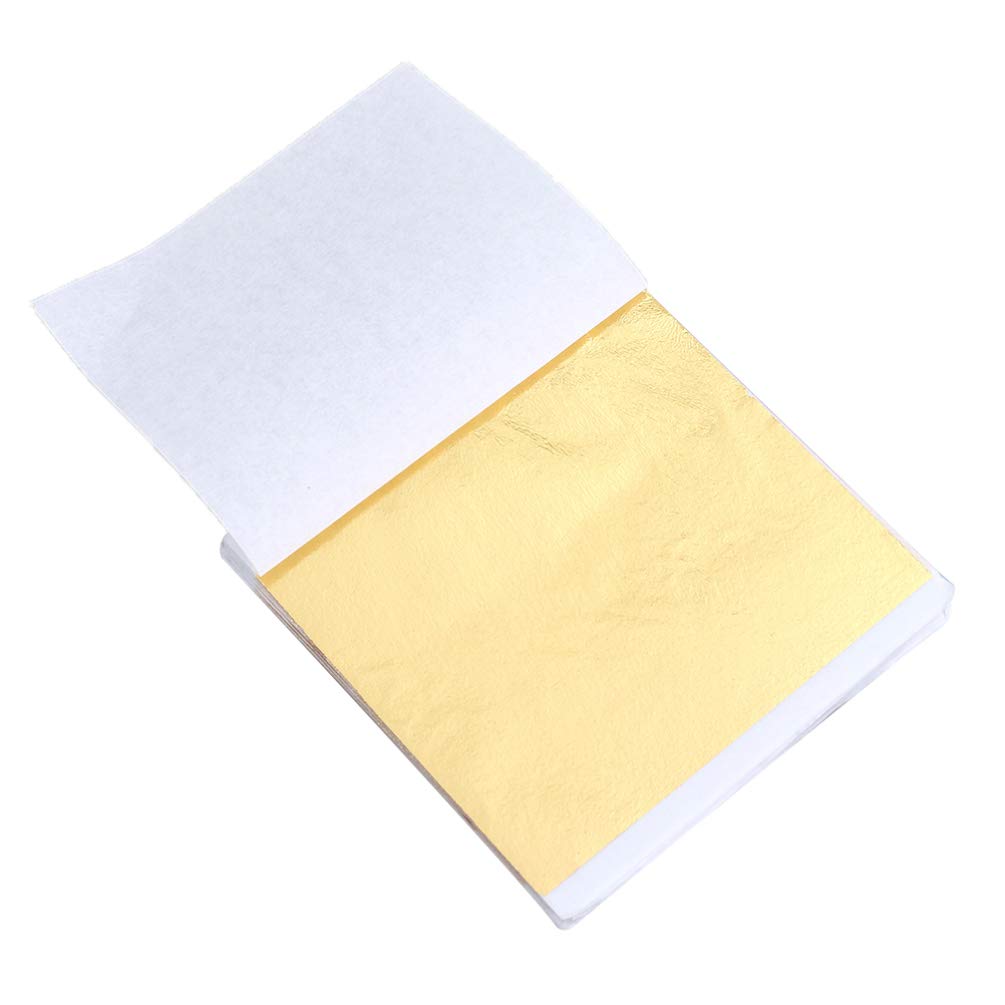 Ciieeo 8x8.5cm Foil Decorative Sheets 50pcs Leaf Foil Paper Sheets for Crafts Gilding Decorative Art Projects