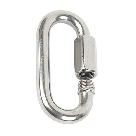 Stainless Steel Quick Links, 1/2 12mm Heavy Duty Locking Chain Link, Chain Connector, Chain Hooks for Camping, Hiking, Swing, Hammocks, Outdoor & Gym (M12(1PCS))