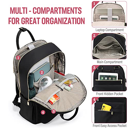 Image of LOVEVOOK Laptop Backpack for Women Girls, 15.6 Inch Waterproof Computer Backpack Student School Cute Bookbag Computer Bag