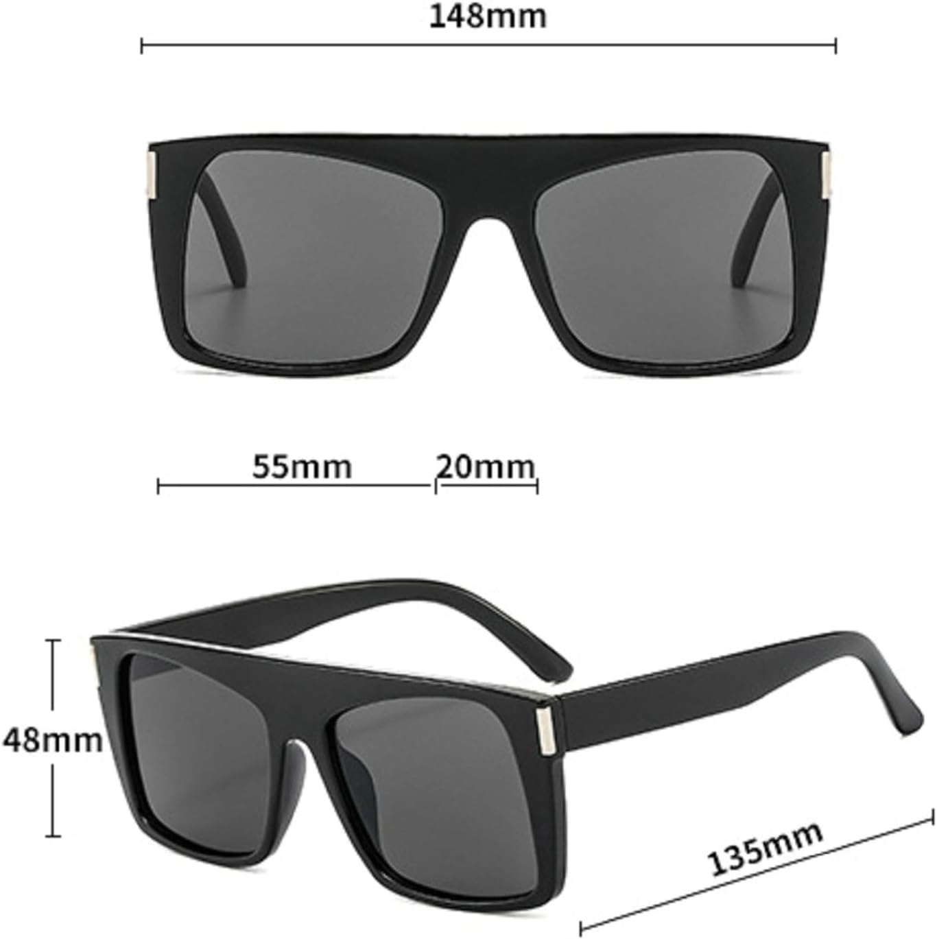 Retro Square Sunglasses for Women Shades UV400 Fashion Blue Green Men Rivets Trending Punk Sun Glasses - Image 4