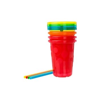 كأس السنوات الأولى & Toss Straw ، Boy ، 10 أونصة ، متعدد الألوان ، 4 Count