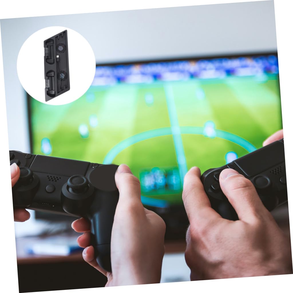 NUOBESTY Supporto Verticale di Raffreddamento per PRO, ABS Nero | Vacanze Estive, 2 Porte di Carica e 2 Porte Hub, 1 Porta USB e Ventilatori Integrati