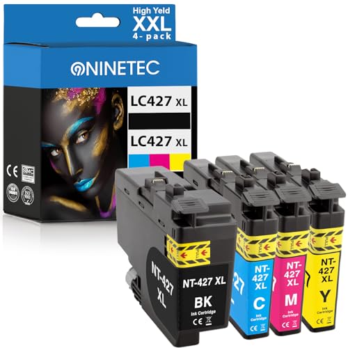 LC427 XL cartouches NINETEC haute capacité lot de 4 encres nettes et durables