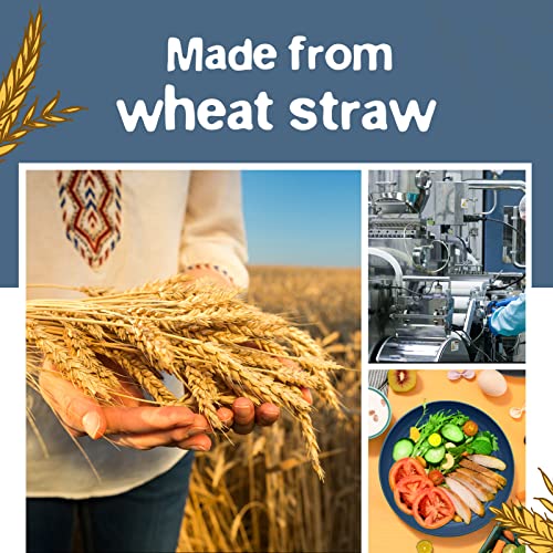 Teivio 32-Piece Kitchen Plastic Wheat Straw Dinnerware Set, Service For 8, Dinner Plates, Dessert Plate, Cereal Bowls, Cups, Unbreakable Plastic Outdoor Camping Dishes, Autumn Multicolor #TOP6