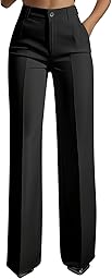 Dress Pants for Women Trendy 2026 High Waist Stretchy Work Pants Business Casual Straight Leg Trousers with Pockets