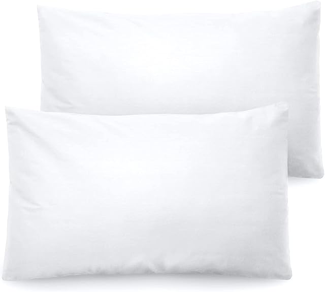 Ghazlan 400 Thread Count 100% Egyptian Cotton 2 Pack Housewife Pillow Cases Covers , White Bedroom Pillowcase Pair, Long-Staple 100% Natural Cotton Standard Cases for Sleeping,50cm x 75cm approx.