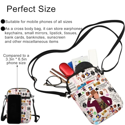 JNIAP Willy Inspired Crossbody Bag Willy Fans Gifts Wonka Chocolate Shoulder Bag Chocolate Factory Gifts3