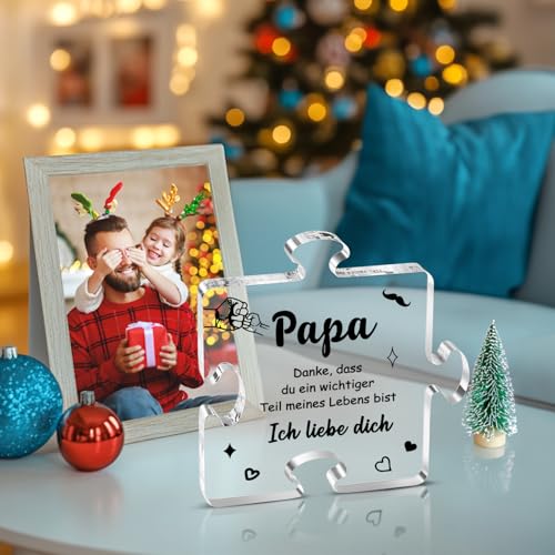 Linkax Vatertagsgeschenk für Papa Opa, Bester Papa Geschenk, Acryl Home Dekoration mit Spruch, Geburtstagsgeschenk für Papa, Dankeschön Geschenke