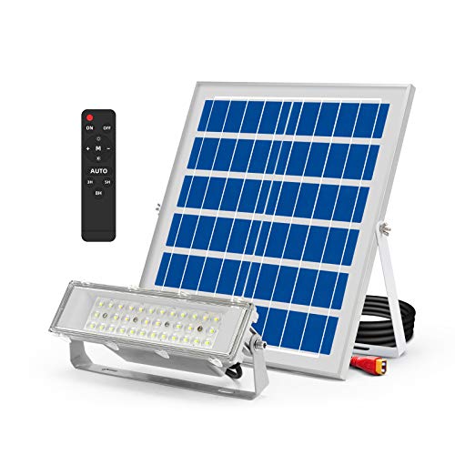 100W Solar Flood Light Outdoor with CREE Chips ,Dusk to Dawn LED Flood Light Solar Powered IP65 Waterproof Solar Street Light with Remote Control for Yard,Farm,Pool,Garage,Pathway
