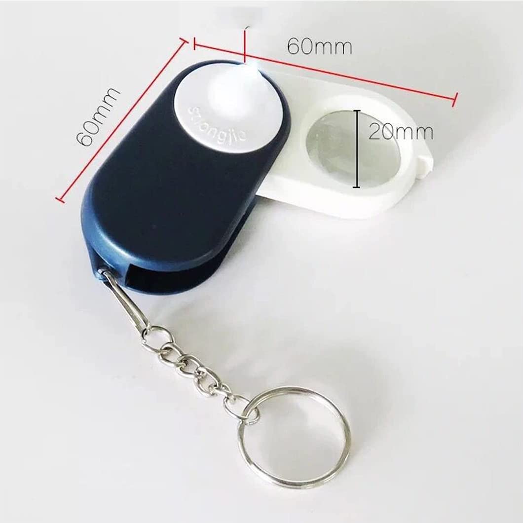 CanEve 10X Mini Lupa con Luces LED Lupa de Lente de Lupa de Bolsillo Plegable Iluminada Lupa for Monedas Hobby Trave, Lectura, Pasatiempos, Ciencia, Libros Azul Lupa