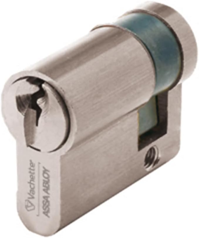 Vachette Demi-Cylindre de Serrure Mécanique FIRST pour Porte - 1 Entrée 30x10mm - Mécanisme 5 Goupilles Sécurisé - 3 Clés - Installation Facile - Garantie 2 Ans - Finition Nickelée - Amazon product rated Grade C