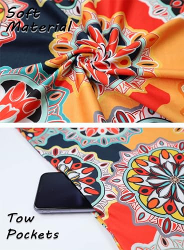 BDTECAOR Sommerkleider Damen Ärmellos Strandkleid Locker Lässige Taschen Boho Tank Kleid 4