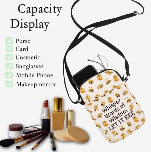 CHOORO Bee Gift Bee Lover Gift Whisper Words of Wisdom Let It Bee Crossbody Bag Inspirational Gift for Best Friend4