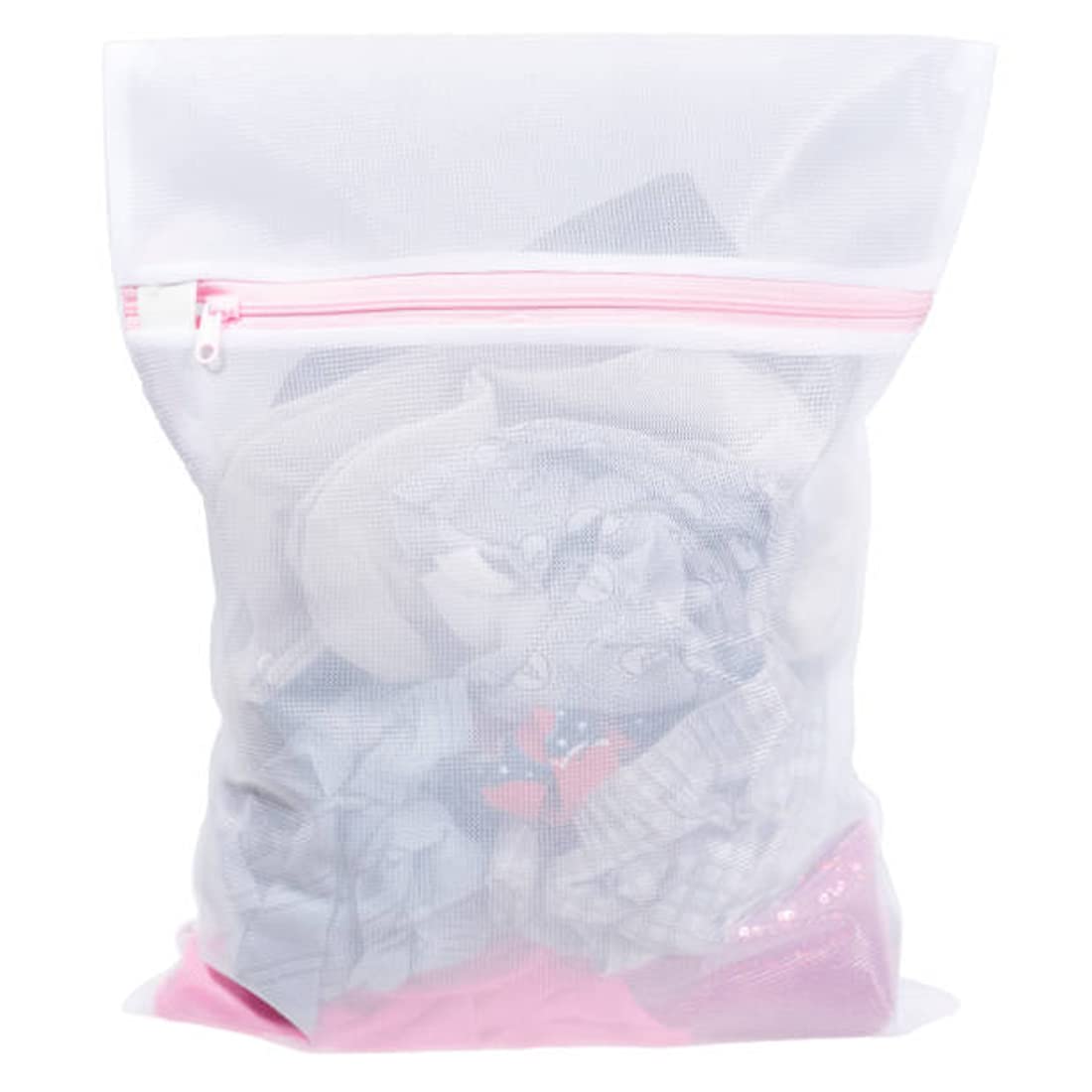 IN.HOUSE Clothing Washing Bag for Laundry, Blouse, Bra, Hosiery, Stocking, Underwear, Lingerie, with Premium Zipper, Travel Storage Organize Bag, Size 60x50cm, White, CWB-1063