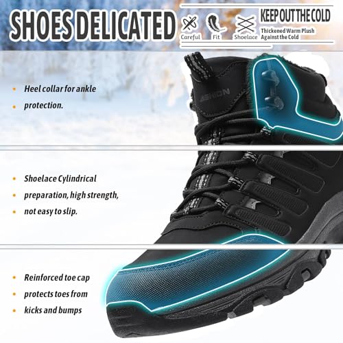 Men's Snow Boots Lightweight Waterproof Winter Boots Warm Fur Lined Shoes Elegant Anti-slip Cold Weather Shoes2