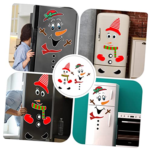 Pegatinas navideñas de muñeco magnéticas para decorar sin dañar superficies 8