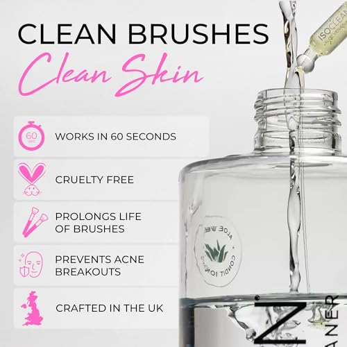 ISOCLEAN Antibacterial Makeup Brush Cleaner Liquid Easy Pour Solution - 525ml - Vegan Cruelty Free Hygienic Fast Drying, Easy to Use & Long-Lasting, Professional Cosmetic Grade - Works in 60 seconds - Image 3