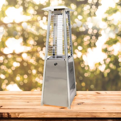 Hanover Mini Pyramid Tabletop Propane Patio Heater in Stainless Steel