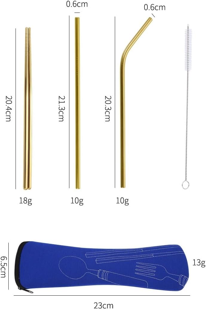 Silverware Flatware Set, Stainless Steel Tableware Set Outdoor Portable Steak Knife Fork Spoon Chopsticks Student Travel Gift Tableware(Silver,4Set)