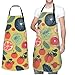 GFLFMXZW Apron for Women Men Waterpoof Aprons Summer fruit Adjustable Bib Work Aprons for Dishwashing