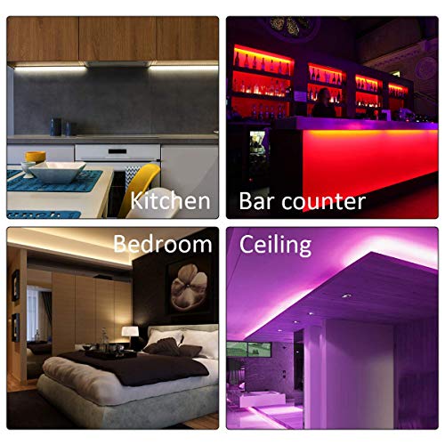 Binzet Flexible Led Strip Light - 32.8 Ft 5050 Rgb 300Leds Non-Waterproof Color Changing Full Kit With 44 Keys Ir Remote Controller 24V 3A Power Supply For Holiday Party Decoration #TOP3