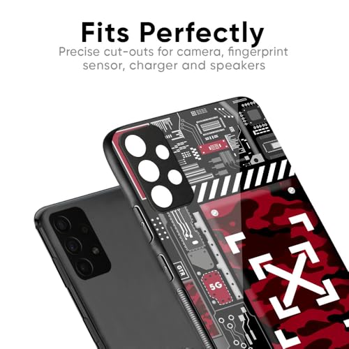 Image of Designer Tempered Glass Back Case Cover Compatible with Samsung Galaxy S23 FE 5G - Technology Art Glass Case