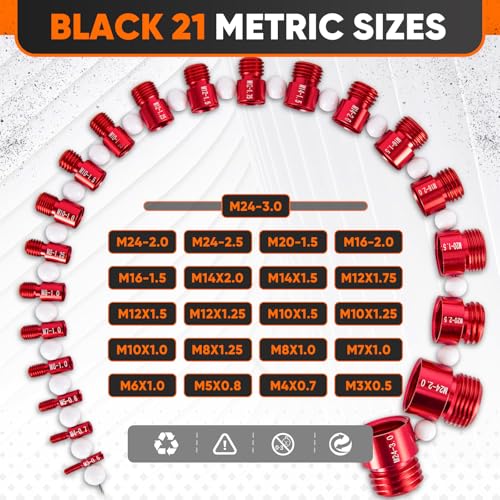 ASDFGHT Nut and Bolt Thread Checker - (44 Gauges) Aluminum Bolt and Nut Identifier Gauge - SAE and Metric Nut Bolt Size Gauge - Nut and Bolt Measurement Tool with Engraved Identification - Thumbnail 2