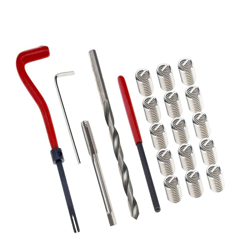 Kit de Reparo de Rosca M10 x 1,5 mm Zohino com Inserto Helicoidal, Macho, Broca e Ferramentas – 20 peças