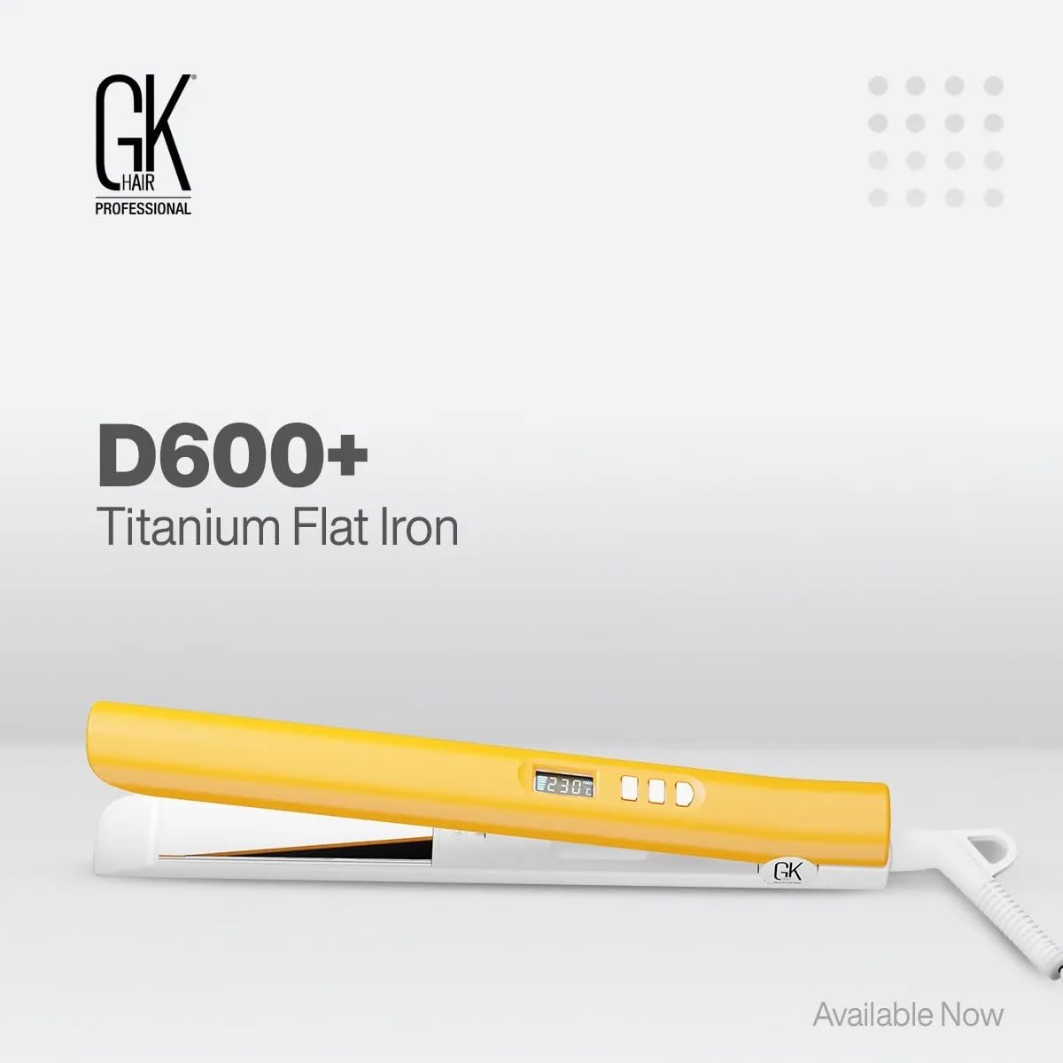 GKhair Global Keratin D700 flache Eisen-Titanplatten mit Nass- und Trocken-Styling-Funktion, automatische Abschaltung, 360 Grad drehbare Schnur, Haar für lockiges
