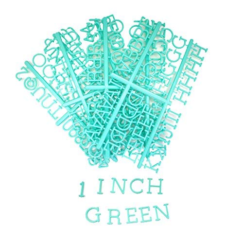 UCATQ ERUIOLA Plastic Letters for Letter Board - 188 Characters, Including Numbers, Symbols for Changeable Letter Boards, Atoz Create, Letter Boards Accessories (1 INCH Green)