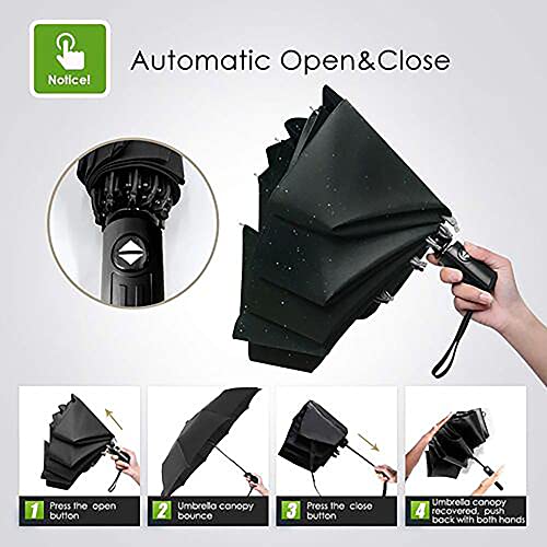 Compact Foldable Umbrella,Windproof Waterproof Stick Umbrella Anti-Uv Protection Golf Umbrellas For Your Parents And Friends Or Couples #TOP1