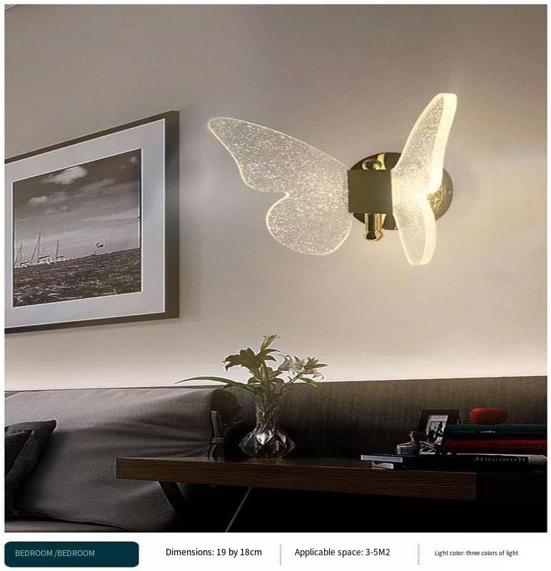 Butterfly Nordic Wall lamp Aisle Light Luxury Modern Simple European Hotel Wall Bed Bedroom American Personality