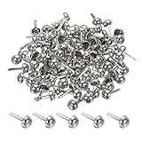 Photo Gallery patikil 8x16mm mini puntine carta chiusure, 100pz rotondo puntine chiusura per arte creazione decorativo scrapbooking carte fai da te, argento tono Photo Gallery patikil 8x16mm mini puntine carta chiusure, 100pz rotondo puntine chiusura per arte creazione decorativo scrapbooking carte fai da te, argento tono