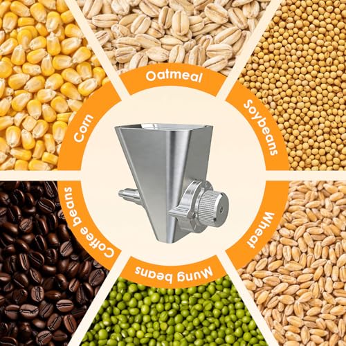 Ezato 2026 Grain Mill Attachment for KitchenAid Stand Mixer, All Metal 9 Levels Flour Mill for KitchenAid, Fit for Grinding Wheat, Corn, Oats, Millet, Coffee Beans - Thumbnail 7