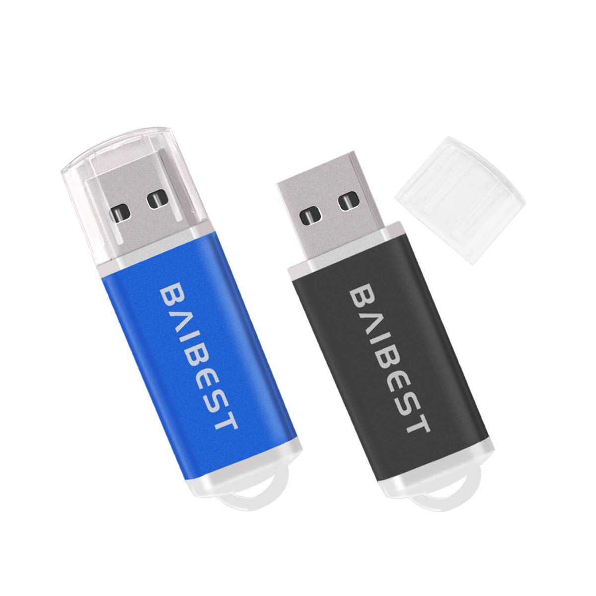BaiBest2 Pack 32GB USB 2.0 Flash Drive Pen Drive USB Stick Memory Stick(2 Colors:Black Blue)
