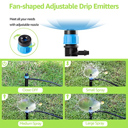 Bonviee-1065FT-Drip-Irrigation-Kit-Garden-Watering-System-with-12-Port-Irrigation-Manifold-12-inch-Irrigation-Tube-and-14-inch-Blank-Distribution-Tubing-Bed-Patio-Lawn