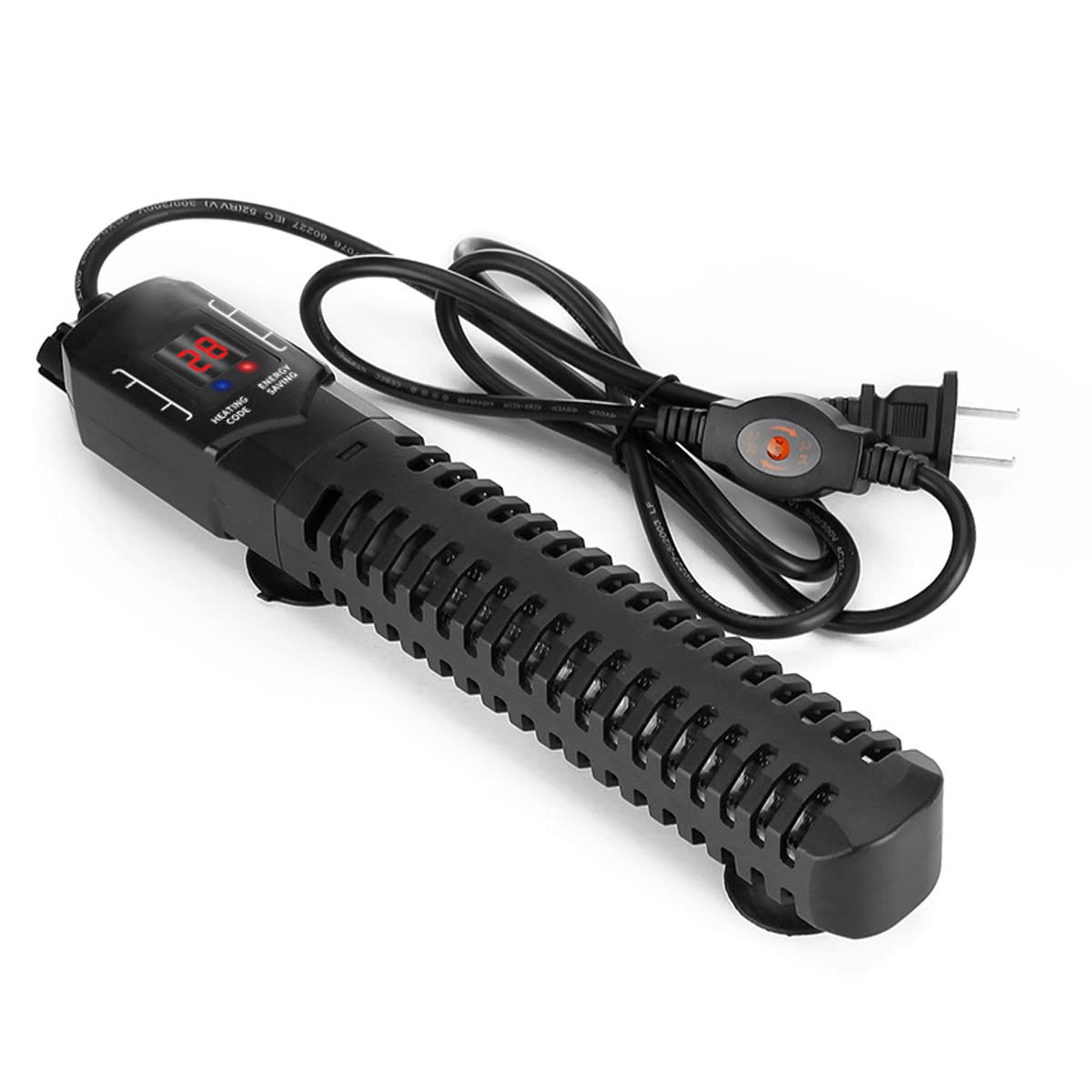 Calentador Sumergible pequeño para Acuario, Calentador para pecera 50W 100W 200W 300W 500W con termómetro Incorporado Controlador de Temperatura Externo Pantalla LED,200W