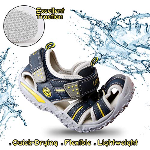 UOVO Boys Sandals Hiking Athletic Closed-Toe Beach Sandals Kids Summer Shoes (12.5 M US Little Kid, Navy Blue-3)4