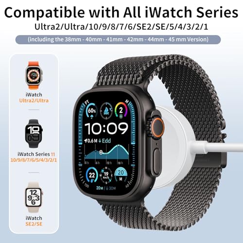 6.6FT USB-C Magnetic Charger for Apple Watch with 20W Power Adapter - image 3