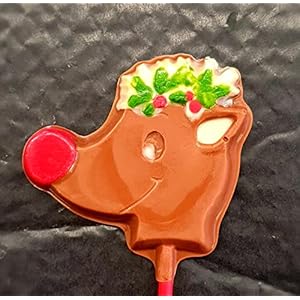 Rudolph rendier melk chocolade lolly kous kerstvuller cadeau van Cwtsh Chocolate
