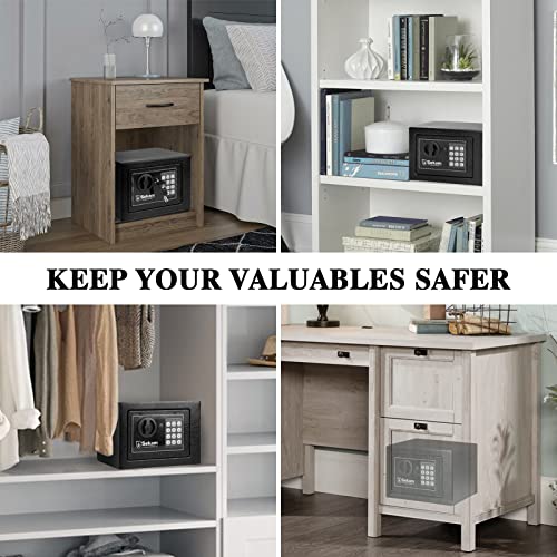 Sekam Steel Small Money Safe Box For Home Office With Fireproof Money Bag For Cash, Personal Safe With Pass Code And Key Lock, Mini Safe Lock Box For Cash Jewelry Storage, Digital Security Safe Black #TOP5