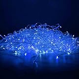 ZOIC 500 LEDs Christmas String Lights Lamp for Wedding Party Fairy Decoration 100M(328feet) 8 Modes Memory Function 29V (Blue& White)